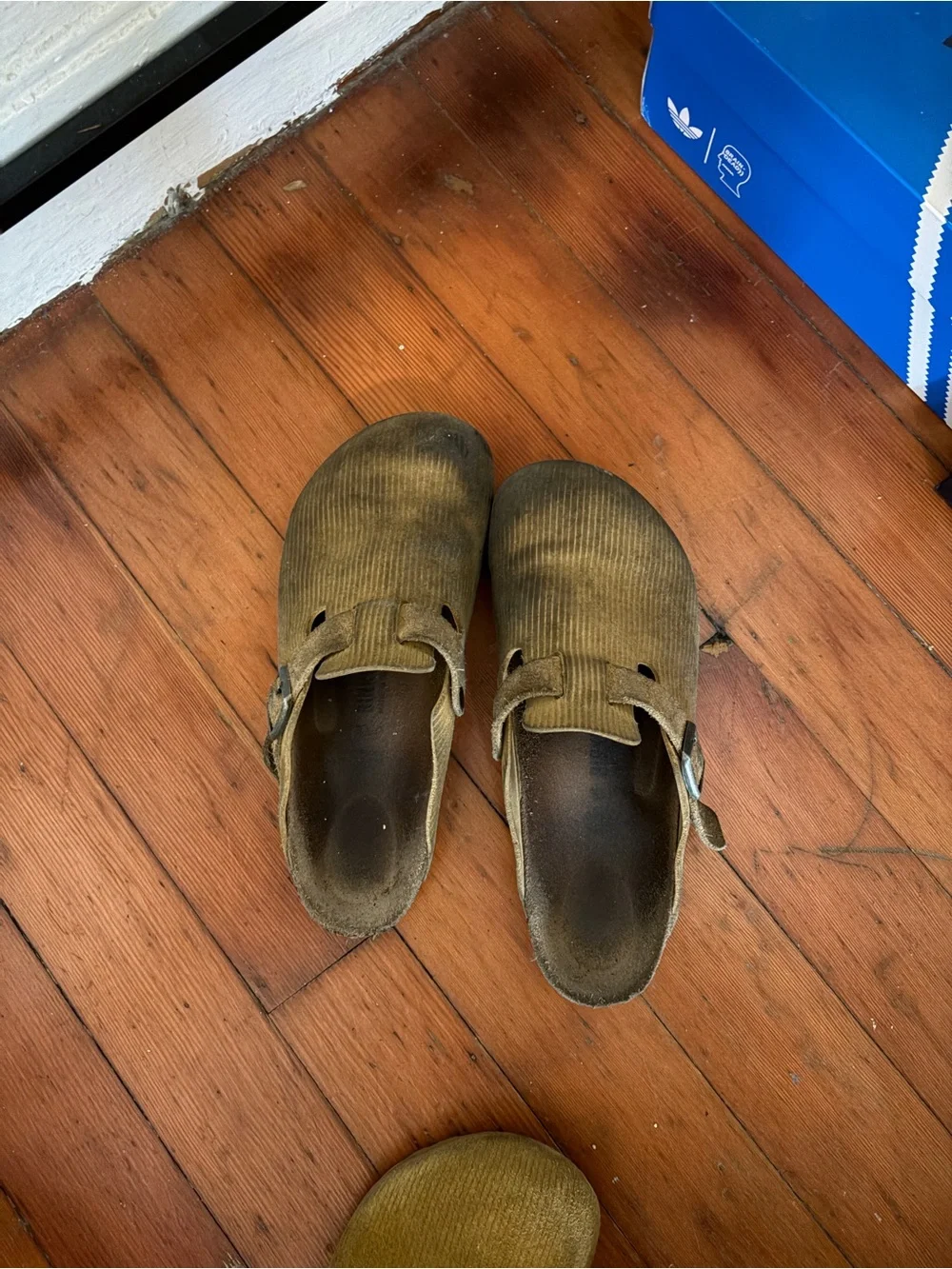 Corduroy Birkenstock Clogs in Tan Brown